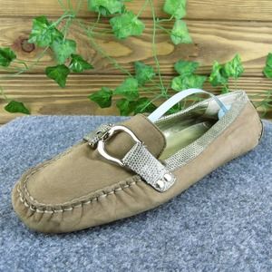 Anne Klein Greater Women Driving‎ Moccasin Shoes Brown Leather Slip On Size 8.5